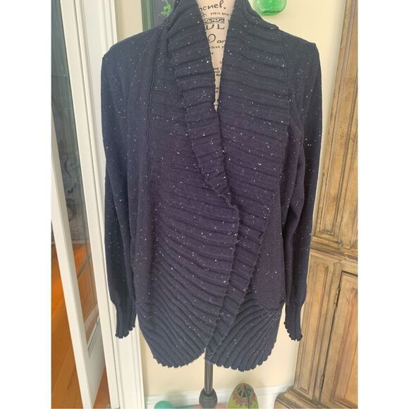 Talbots Donegal Open Front Cardigan Shawl Speckled - Picture 8 of 10